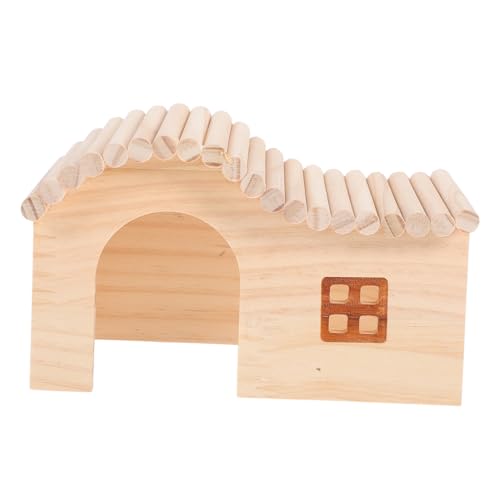 FUTUREORYY Hamster Holzversteck Haus Mittelgroß für Kleintiere Natürliches Versteck aus Holz für Hamster Meerschweinchen Mäuse Einfache Privater Rückzugsort und Beschäftigungsspielzeug von FUTUREORYY