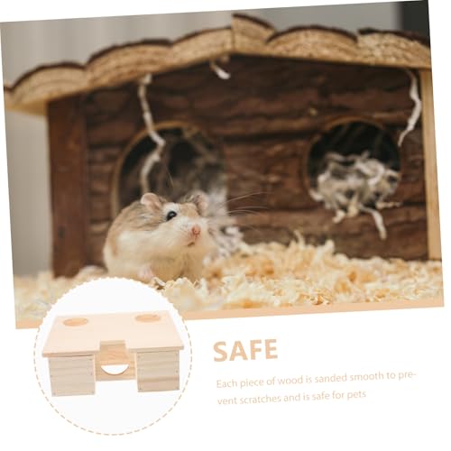 FUTUREORYY Hamster Holzversteck mit Klarem Fenster Mehrkammeriges Nagerhaus Beißfestes und Pflegeleichtes Maus Habitat Komfortables Rückzugsnest für Hamster und Meerschweinchen von FUTUREORYY