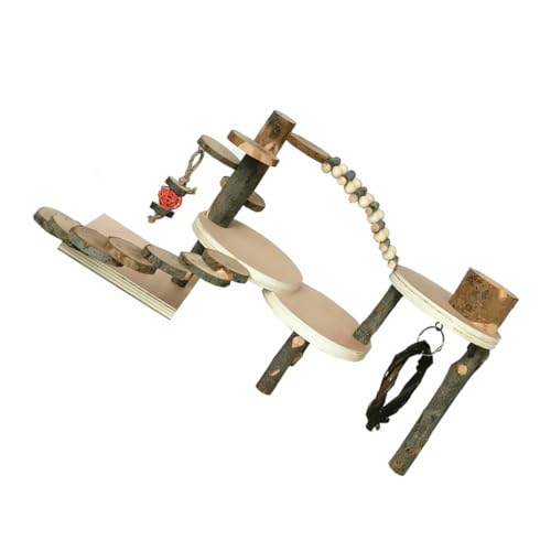 FUTUREORYY Hamster-Kletterleiter Hamster hamsterspielzeug Mouse Ladder Toy Hamster Playground drinnen Kletterspielzeug Rennmäuse Vogelleiter Rennmäuse Leiter Apfelholz von FUTUREORYY