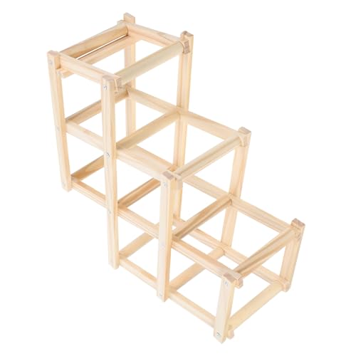 FUTUREORYY Hamster Kletterleiter Hamsterkäfig Haustier Hamster Klettergerüste Hamsterleiter Spielplatz Holz Hamsterleiter Hamsterklettern Rattenklettern Holz Khaki von FUTUREORYY
