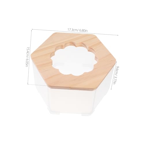 FUTUREORYY Hamster Sandbad mit Abnehmbarem Holzdeckel Niedliche Doppelte Nutzung als Toilette und Badewanne Transparentes Sandbad für Kleine Nager Platzsparend und Einfach zu Reinigen als von FUTUREORYY