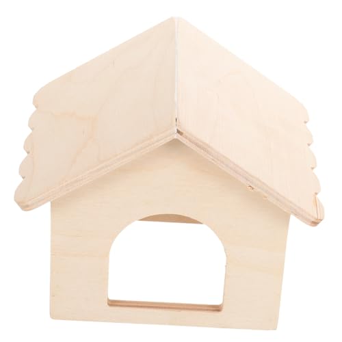FUTUREORYY Hamster Versteck Haus aus Holz Stabiles Kleines Haustier Schlafhaus Chinchilla Rückzugsort Natürliches Nagetier Versteck für Innenbereich Geeignet für Hamster und Kleine von FUTUREORYY