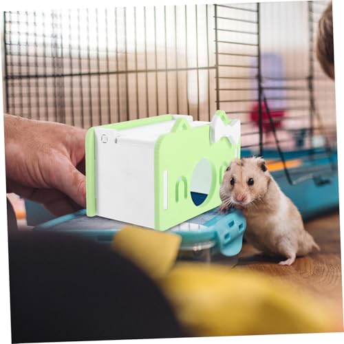 FUTUREORYY Hamster Versteck Haus aus Robustem PVC Kleines Nagerversteck für Meerschweinchen und Chinchillas Langlebiges Spielhaus gegen Langeweile Kratzfestes Schlafhaus für Kleintiere Grün von FUTUREORYY
