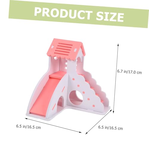 FUTUREORYY Hamster Versteck Spielhaus mit Leiter Kleintier Nest zum Klettern und Verstecken DIY Hamsterleiter für Hamster und Kleine Haustiere in Rosa weiß von FUTUREORYY