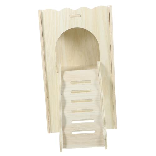 FUTUREORYY Hamster Versteckhaus aus Holz mit Rampe Kleintier Nest für Hamster und Meerschweinchen Sicher und Langlebig für Käfige und Tierisches Training von FUTUREORYY