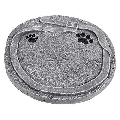 FUTUREORYY Haustier-Denkmal Haustier-Hunde-Denkmal im Freien Gartenkatze Statue Markierungen Name Pfote Grabstein zum Gedenken Katzen Gedenktafel für Hunde Kunstharz Grau von FUTUREORYY