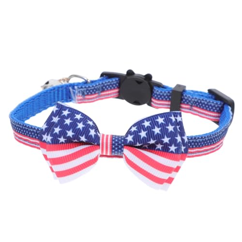 FUTUREORYY Haustierhalsband Schild Kragen Stichworte Katzenhalsband binden für Haustiere klein Katzenhalsbänder für Unabhängigkeitstag Katzenhalsband Legierung Blau von FUTUREORYY