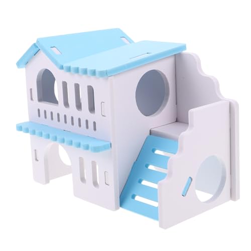 FUTUREORYY Holz Hamstervilla mit Balkon Doppellagiges Haustierversteck für Meerschweinchen und Kleine Nager Platzsparendes Nest Verstecken in Stilvollem Design von FUTUREORYY