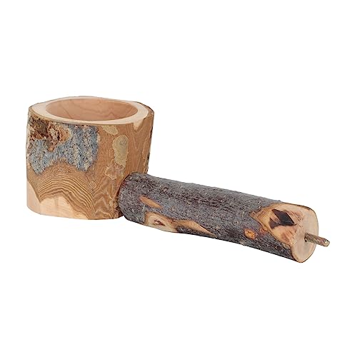 FUTUREORYY Holz Papageien Sitzstange mit Futterstation Stabiles Klettergestell für Kleine und Mittelgroße Vögel Geeignet für Wellensittiche Nymphensittiche und Papageien Naturbelassenes von FUTUREORYY