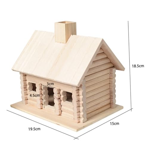 FUTUREORYY Holz Vogelhaus für Außenbereich Handgefertigtes Vogel Nest mit Breitem Eingang als Schlafplatz und Spielbereich für Kleine DIY Dekoration Naturfarbe von FUTUREORYY