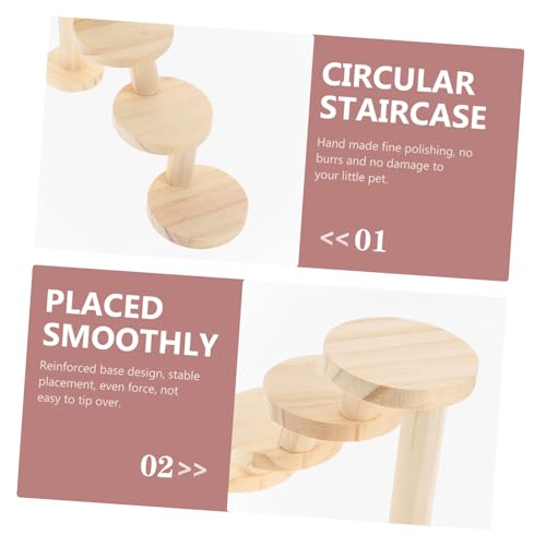 FUTUREORYY Holzleiter für Kleintiere aus Langlebigem Kiefernholz Kletterspielzeug für Hamster Chinchillas und Meerschweinchen Beißfestes Zubehör für Käfigspaß und Natürliche Abnutzung von FUTUREORYY