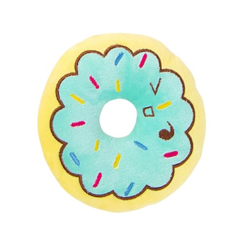 FUTUREORYY Interaktives Donut Kauspielzeug für Welpen Zahnpflege mit Quietscher Langlebig für Alleine Spielende von FUTUREORYY