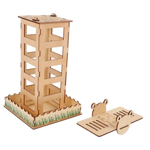 FUTUREORYY Kaninchenfutterstation aus Holz Selbstbedienungsfütterer für Kleintiere Rasenfutter Rack für Zwergkaninchen und Meerschweinchen rutschfeste Futterstelle zu Reinigen Langlebig und von FUTUREORYY