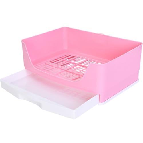 FUTUREORYY Kasten Kaninchentoilette Saugfähig Liner Für Hase Wurf Mülleimer Drinnen Haustiere Meerschweinchen Katzentrainingstoilette Kleine Haustiertoilette Kleines Tiertöpfchen Rosa Plastik von FUTUREORYY