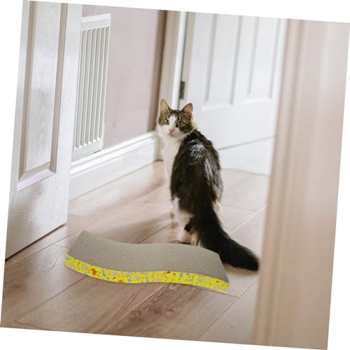 FUTUREORYY Katzen Kratzbrett aus Langlebigem Wellpappe Material Umweltfreundliches Kratzspielzeug zur Krallenpflege und Beschäftigung für Katzen S Förmiges Muster Zufällig für von FUTUREORYY