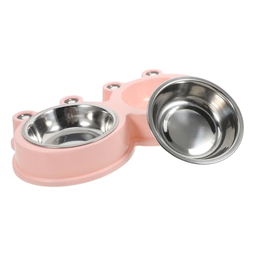 FUTUREORYY Katzen- Und Hundenapf Wasserschale Aus Edelstahl Süße Katzenschalen Katzennäpfe Aus Edelstahl Süße Hundenäpfe Doppelter Hundenapf Hundenäpfe Aus Metall Rosa Rostfreier Stahl von FUTUREORYY