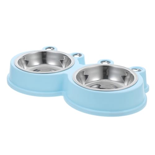 FUTUREORYY Katzen- und Hundenapf hundezubehör katzenfutter Haustierfutterschale Doppelte Hundeschüsseln rutschfeste Hundeschüssel Welpensachen Tasche für hundeleckereien Scoop Abs Sky-Blue von FUTUREORYY