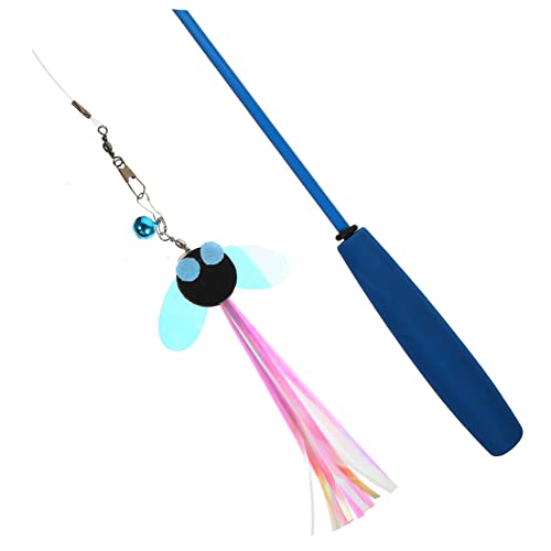 FUTUREORYY Katzenangeln für Indoor Katzen Interaktive Spielzeuge mit Teleskop Stick und Bunten Federn Fördert die Bindung und Ihrer und Tragbar für Stundenlangen Spaß von FUTUREORYY