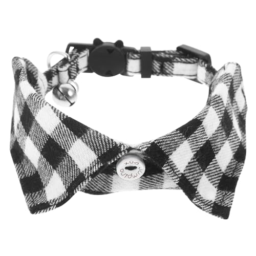 FUTUREORYY Katzenhalsband Mit Verstellbarem Design Kariertem Und Fliege Bequemes Und Sicheres Haustierhalsband Für Kätzchen Für Partys Und Besondere Anlässe von FUTUREORYY