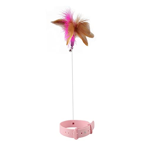 FUTUREORYY Katzenhalsband mit Interaktivem Multifunktionaler Teaser für Katzen Halsumfang in Pink Fördert Bewegung und Geistige Aktivität Sorgt für Spaß von FUTUREORYY