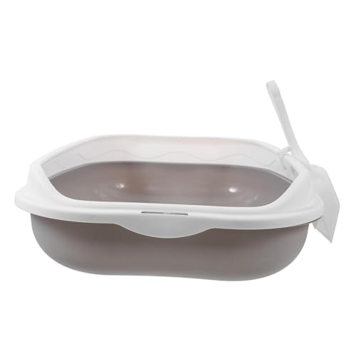 FUTUREORYY Katzentoilette großes katzenklo katzensand Spritzfestes Katzenklo Halboffenes Katzenklo Langlebiges Katzenklo Welpenpfanne Welpentoilette Katzenstreu Katzenpfanne Abs Grey von FUTUREORYY