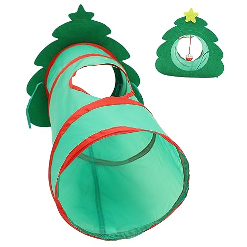 FUTUREORYY Katzentunnel für Drinnen Faltbarer Interaktiver Kätzchen Tunnel Material Sicherer Rückzugsort für Katzen für Bewegung Weihnachtsbaum Design FUTUREORYY Katzentunnel für Drinnen Faltbarer Interaktiver Kätzchen Tunnel Material Sicherer Rückzugsort für Katzen für Bewegung Weihnachtsbaum Design von FUTUREORYY