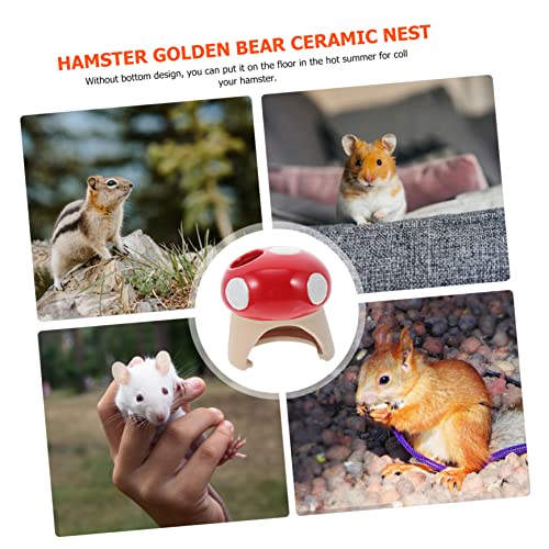 FUTUREORYY Keramikhaus Für Hamster in Pilzform Hamsterversteck Und Spielzeug Aus Keramik Für Zuhause Robustes Keramik-hamsternest Zum Entspannen von FUTUREORYY