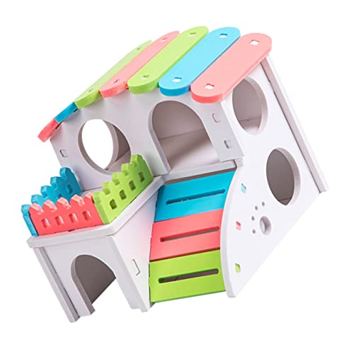 FUTUREORYY Kleines Haustierhaus Aus Holz Für Hamster Handgefertigtes Nest Mit Natürlichem Material Versteck Für Kleine Nager Spielmöglichkeit Für Hamster Und Mäuse von FUTUREORYY