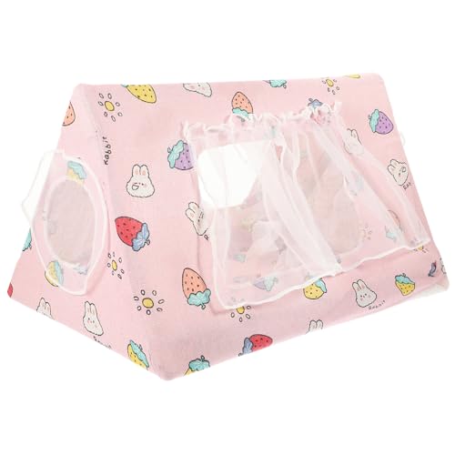 FUTUREORYY Kleines Kaninchenhaus aus Strapazierfähigem Gemütliches Hamsterversteck mit Treppendach Sicheres Kuschelnest für Kleine Nagetiere für Kaninchen Hamster und Meerschweinchen von FUTUREORYY
