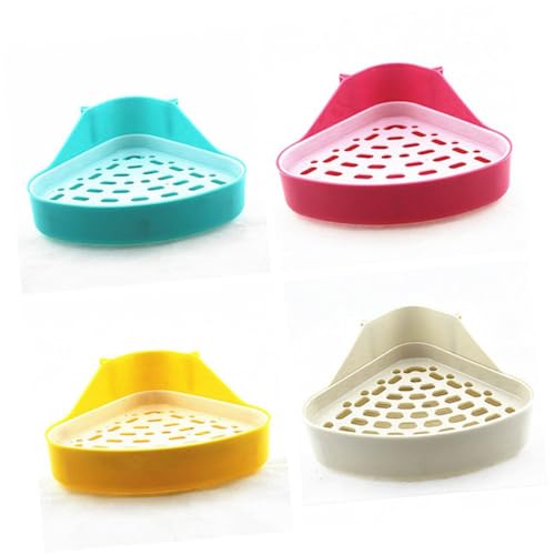 FUTUREORYY Kleintier Dreieck Toilette Potty Trainer für Hamster Frettchen Kaninchen Chinchilla Meerschweinchen Kleine Doppellagig Platzsparend für Käfig und Babytiere Zufällige Farbe von FUTUREORYY