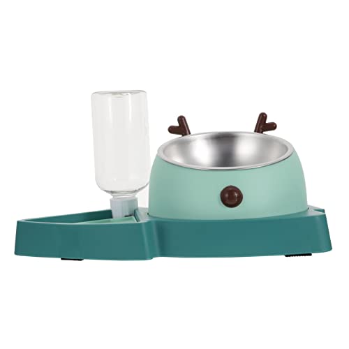 FUTUREORYY Langsame Futterstation für Hunde und Katzen Abnehmbarer Wasserspender aus Hochwertigem Grün rutschfest und Leicht zu Reinigen für Entspanntes Futtererlebnis von FUTUREORYY