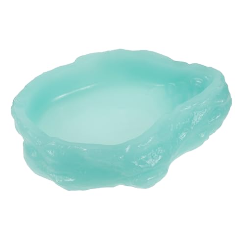 FUTUREORYY Luminous Reptile Water Dish aus Sicherem Resin Rutschfestes Futter und Trinkbecken für Schildkröten Geckos und Kleine Reptilien Kompakte Dekorative Wasserschale für Terrarien von FUTUREORYY