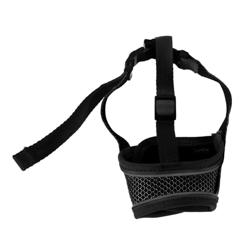 FUTUREORYY Maulkorb Kleine Hunde Verstellbar Atmungsaktiv Mesh Verhindert Beißen Kauen und Aufnehmen Soft Dog Muzzle Schutz für Zuhause und Training Schwarz S Empfohlen von FUTUREORYY