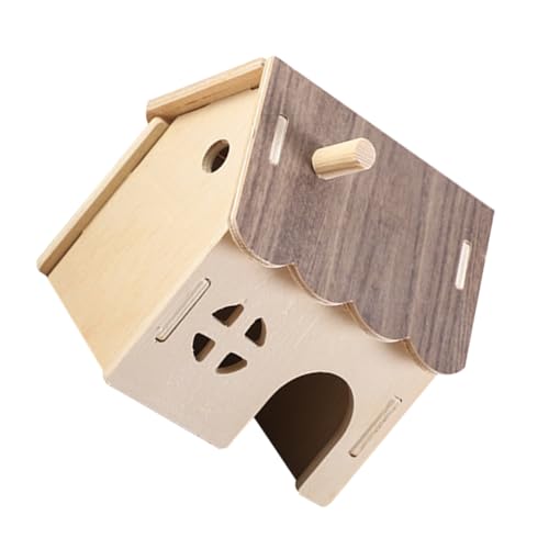 FUTUREORYY Mehrstöckiges Hamsterhaus aus Holz Mehrkammeriges Versteck mit Villa-Design für Hamster Igel Mäuse Langlebiges Sicheres Kleintier-spielhaus mit Klappbarer Reinigung Fördert von FUTUREORYY