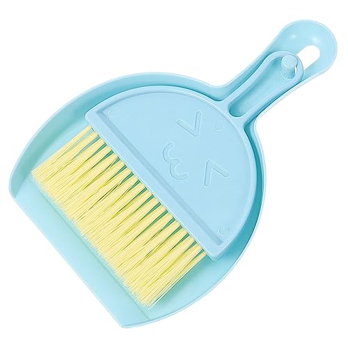 FUTUREORYY Mini Kehrset für Kleintierkäfige Langlebige PP Handbürste und Kehrschaufel Kompakt für Schwer Zugängliche Ecken für Meerschweinchen und Hamster Reinigungszubehör in Blau von FUTUREORYY