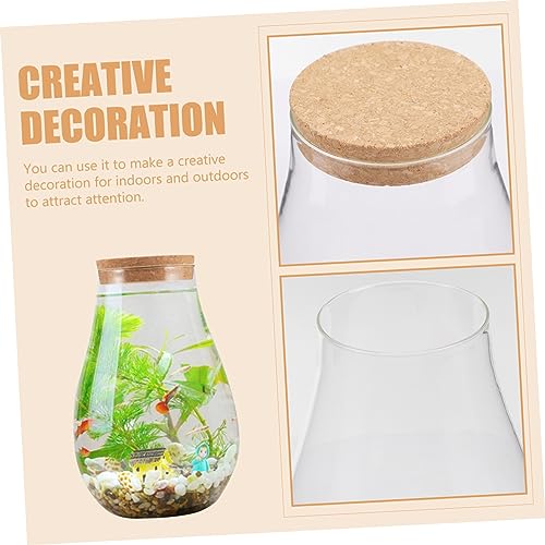 FUTUREORYY Moos Terrarium Glasflasche DIY Pflanzenflasche mit Holzstopfen Pflanzstation Hydroponik für Indoor Dekoration Tischdeko Pflanzenglas Flaschengarten Ecobottle von FUTUREORYY