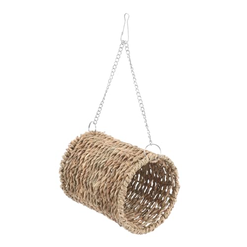 FUTUREORYY Natürliche Hamster Hängematte aus Geflochtenem Stroh Stabiles Nest und Tunnel Leichtes Langlebiges Kuschelbett für Kleine Nager zum Aufhängen im Käfig oder Zuhause FUTUREORYY Natürliche Hamster Hängematte aus Geflochtenem Stroh Stabiles Nest und Tunnel Leichtes Langlebiges Kuschelbett für Kleine Nager zum Aufhängen im Käfig oder Zuhause von FUTUREORYY
