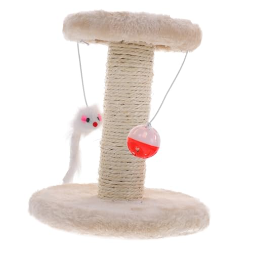 FUTUREORYY Niedlicher Katzen kratzbaum mit Doppellagigem Plüsch und Sisal kratzsäule Inklusive Zwei Hängenden Bällen Robuster Platzsparender Kratzbaum für Indoor Katzen zum Klettern und von FUTUREORYY