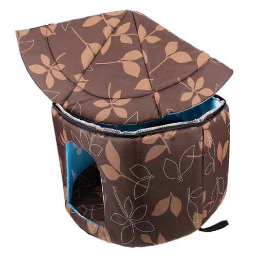 FUTUREORYY Outdoor Katzenhaus Abnehmbares Warmes Katzenbett Halbschlossenes Katzennest für Haustiere und Waschbar für Ausflüge und Kalte Monate von FUTUREORYY