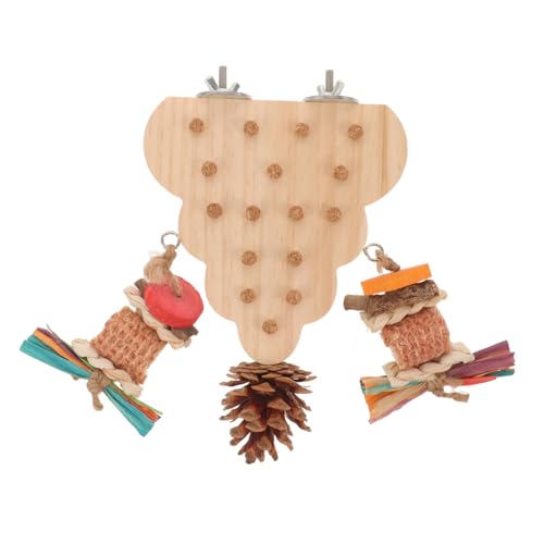 FUTUREORYY Papageien Holz Sitzstange für Vogelkäfig Kauspielzeug Plattform mit Kauperlen für Nymphensittiche Wellensittiche Papageien und Andere Vögel von FUTUREORYY