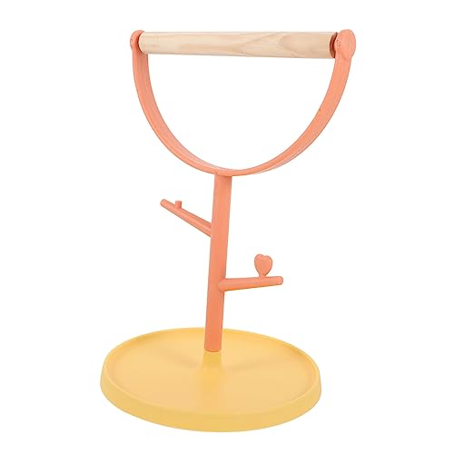 FUTUREORYY Papageien-bodenständer Haustier Großer Papageienbarsch Vogel Stehen Trainingssitz Für Sittiche Vogelbarsch Stand Desktop Bird Barch Ausbildung Vogelsittiche Hölzern Orange von FUTUREORYY