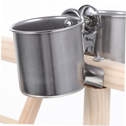 FUTUREORYY Parrot Standing Rack aus Langlebigem Holz mit Vogelfutterbecher Schaukel und Kletterleiter Vogelspielzeug für Papageien Wellensittiche Nymphensittiche und Kleine Vögel Trainings von FUTUREORYY