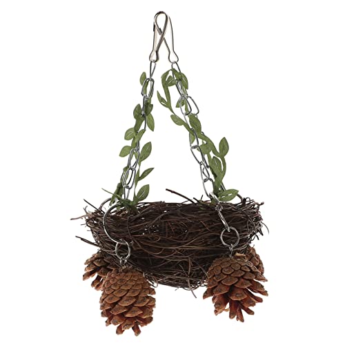FUTUREORYY Rattan Nest Für Zuchtvögel Handgewebtes Vogelbett Für Sittiche Nymphensittiche Und Kleine Papageien Hängendes Für Käfige Zu Installieren Fördert Spielverhalten von FUTUREORYY