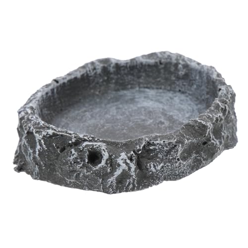FUTUREORYY Reptilien Futternapf aus Harz mit Natürlichem Steinmuster Robust und Langlebig Sichere Futter Wasserschale für Schildkröten und Reptilien für Terrarien und Gehege Praktische von FUTUREORYY