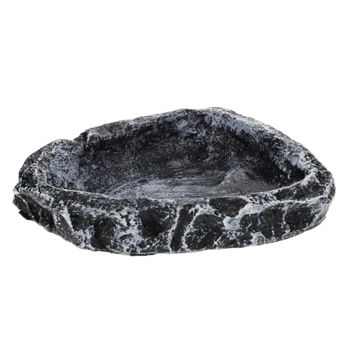 FUTUREORYY Reptilien Futterschale und Wassernapf aus Robustem Harz Kippsichere Terrarium Futter und Trinkschale für Schildkröten Eidechsen und Dekoratives Napf in Gelb von FUTUREORYY