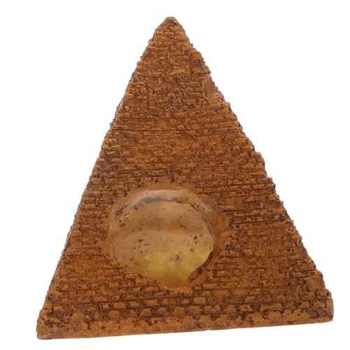 FUTUREORYY Reptilienversteckhaus Wasser- Aquarium klein Höhle Gecko Zucht Unterwasser Dekoration Unterschlupf für Garnelenpyramide lebhaftes Fischzubehör Fischtankdekor Dekore Harz Golden von FUTUREORYY