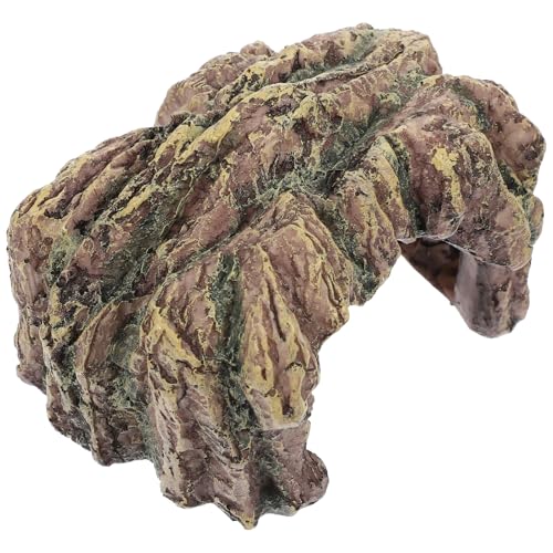 FUTUREORYY Resin Reptilien Schildkrötenhöhle mit Versteck Kletterplattform und Sonnenplatz Naturnahe Terrarium Dekoration Langlebig Geeignet für Gecko und Schildkröten Außengehege von FUTUREORYY