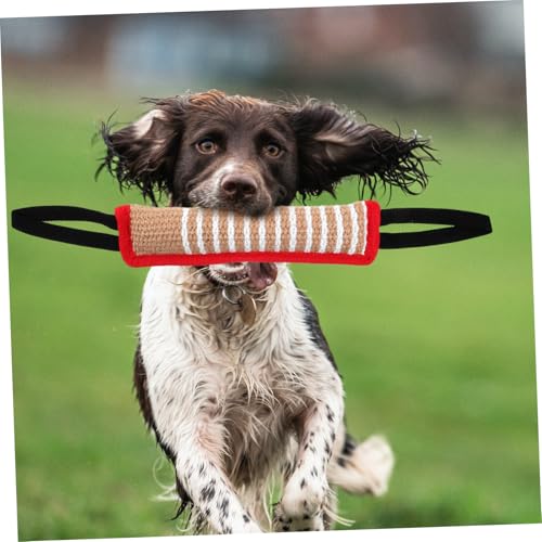 FUTUREORYY Robustes Jutebeißkissen für Hunde Widerstandsfähiges Zerrspielzeug für Große Hunde Interaktives Trainingsspielzeug zur Beschäftigung und Zahnpflege Rot Umrandet Leicht und Tragbar von FUTUREORYY
