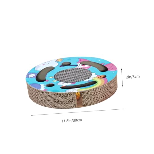 FUTUREORYY Rundes Katzenspielzeug aus Wellpappe Kratzfestes Katzen Kratzbrett Langlebiges Katzen Kratzpad für Wohnungskatzen Spielerisches Pfoten Schleifspielzeug zur Möbel und Sofaschonung von FUTUREORYY