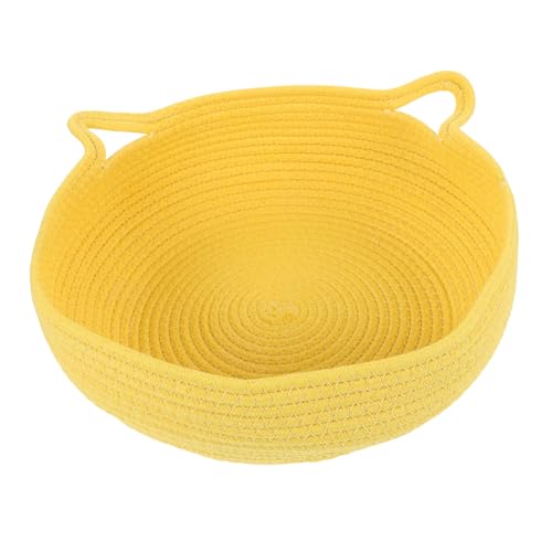 FUTUREORYY Schlafbett für Katzen Katzenbett aus Baumwollseil drinnen waschbar klein geflochtenes katzenbett gewebtes Katzenbett Haustierbett für Zuhause Katzenbetten Yellow FUTUREORYY Schlafbett für Katzen Katzenbett aus Baumwollseil drinnen waschbar klein geflochtenes katzenbett gewebtes Katzenbett Haustierbett für Zuhause Katzenbetten Yellow von FUTUREORYY
